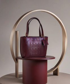 Burgundy Elegance Leather Ladies Handbag