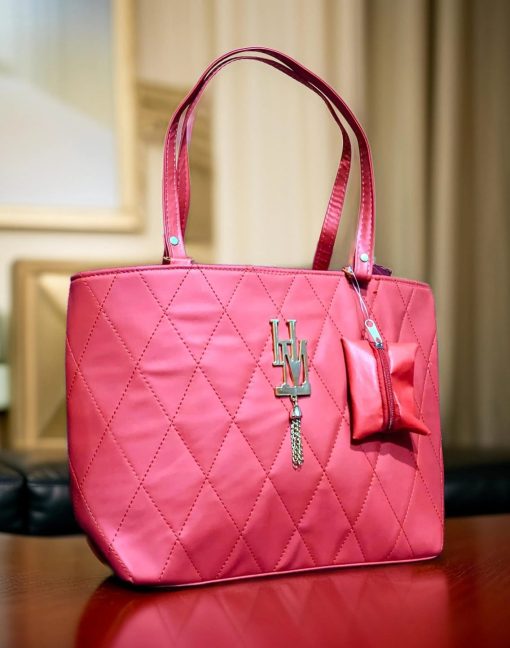 Elegant Pink Leather Tote for Women"