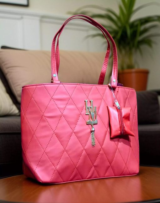 Elegant Pink Leather Tote for Women"