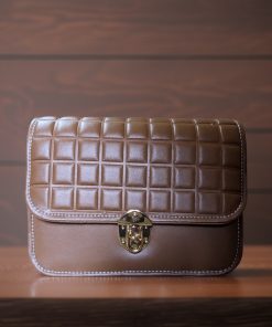 Brown Quilted Leather Shoulder Bag