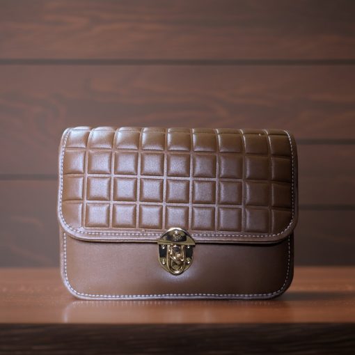 Brown Quilted Leather Shoulder Bag