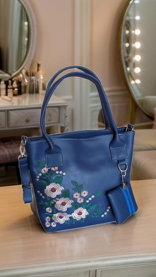 Stunning Blue Tote with Stylish Strap