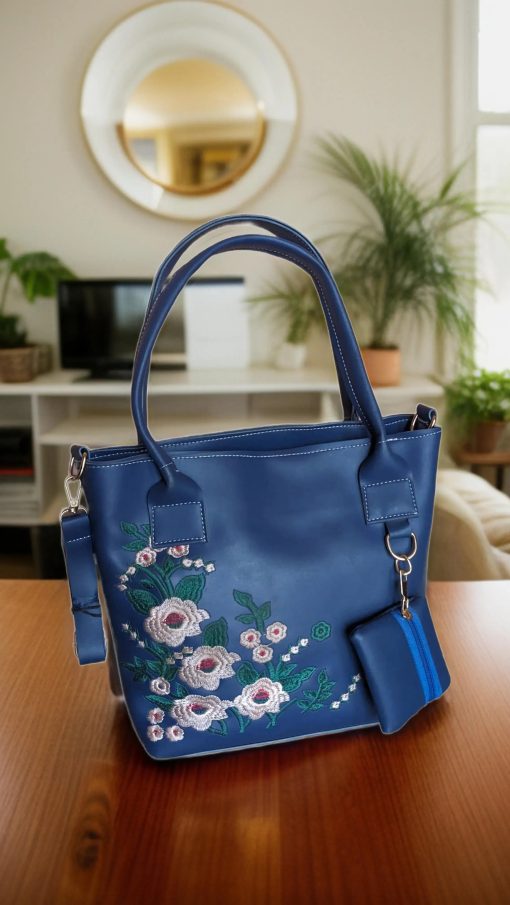 Stunning Blue Tote with Stylish Strap