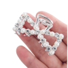 Silver Pearl Bow Hair Claw Clip