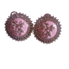 Gold Plated Pink Kundan Pearl CZ Earrings